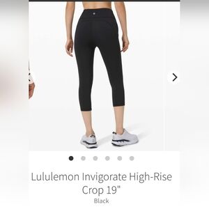 Lululemon Invigorate High Rise Crop Leggings Navy Blue